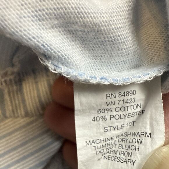 Vintage Haband Mens L Zip Front Shirt Blue Stripe 70s 80s Rockabilly Retro - Picture 6 of 7